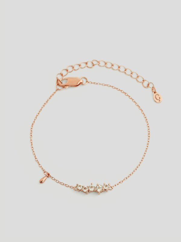 Vera Bracelet - White Topaz in Rose Gold