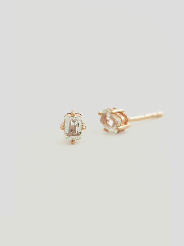 Vivienne Ear Studs - White Topaz in Rose Gold