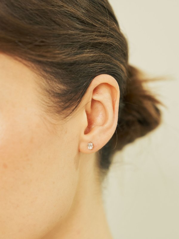 Vivienne Ear Studs - White Topaz in Silver