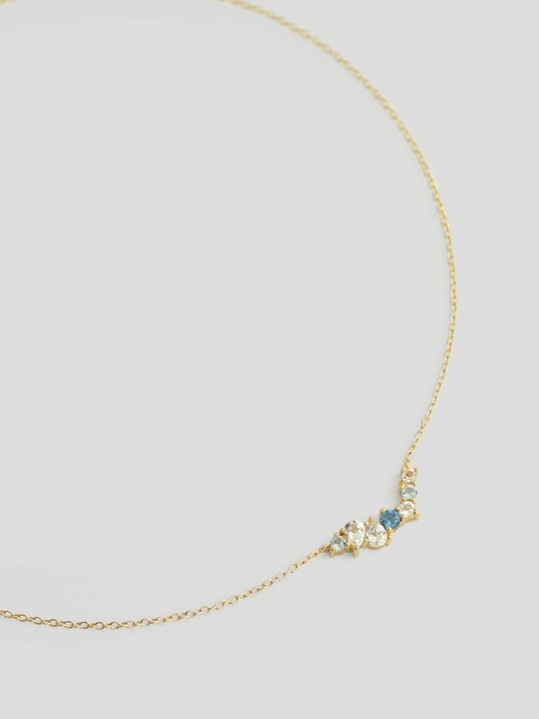 Vera Necklace - Sky Blue Topaz in Champagne Gold