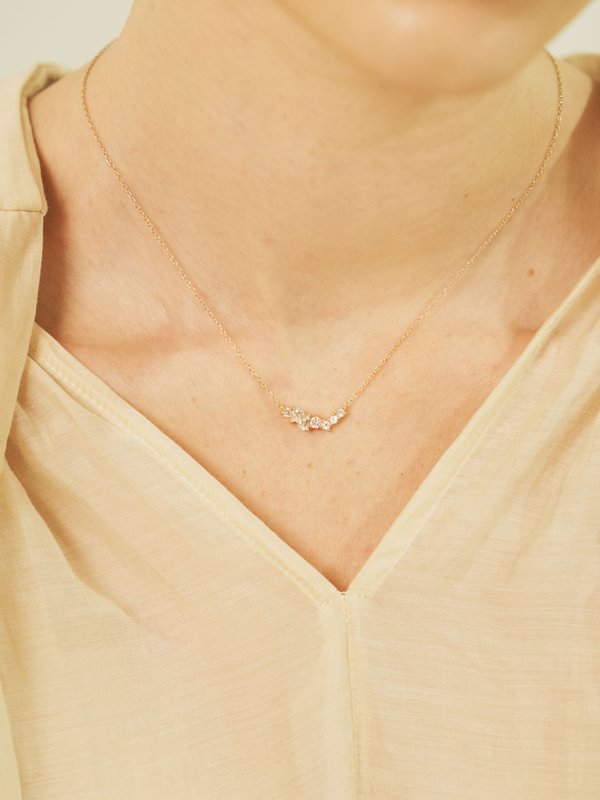 Vera Necklace - White Topaz in Champagne Gold