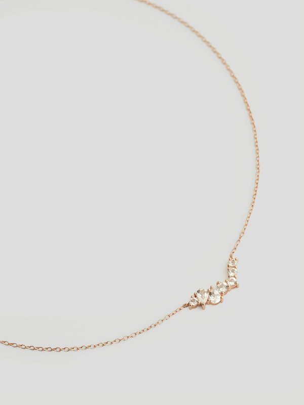 Vera Necklace - White Topaz in Rose Gold