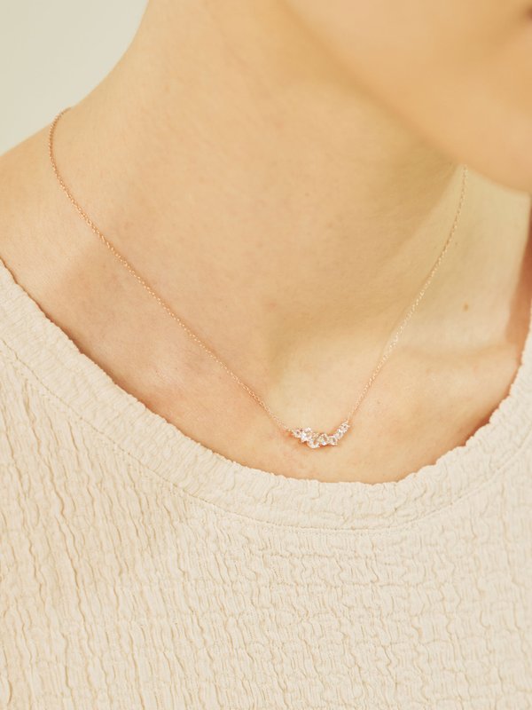 Vera Necklace - White Topaz in Rose Gold