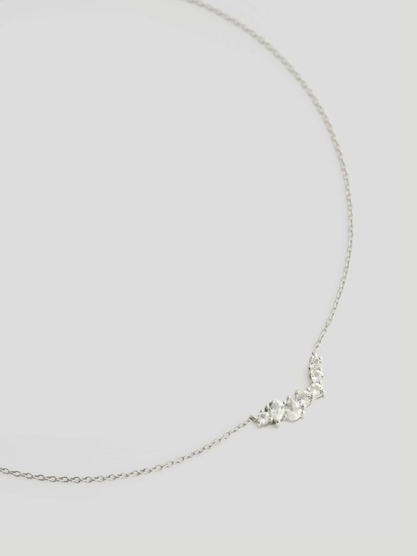 Vera Necklace - White Topaz in Silver