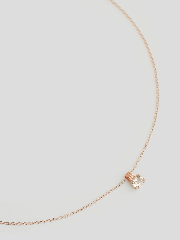 Vienna Necklace - White Topaz in Rose Gold