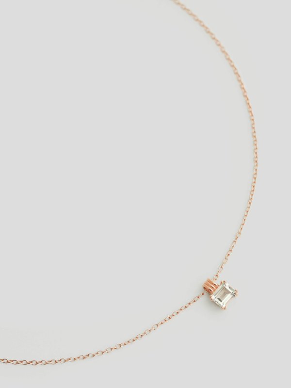 Vivienne Necklace - White Topaz in Rose Gold