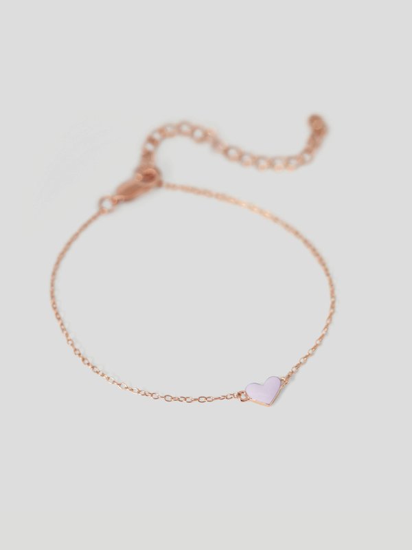 Enamour Bracelet - Lilac Enamel in Rose Gold