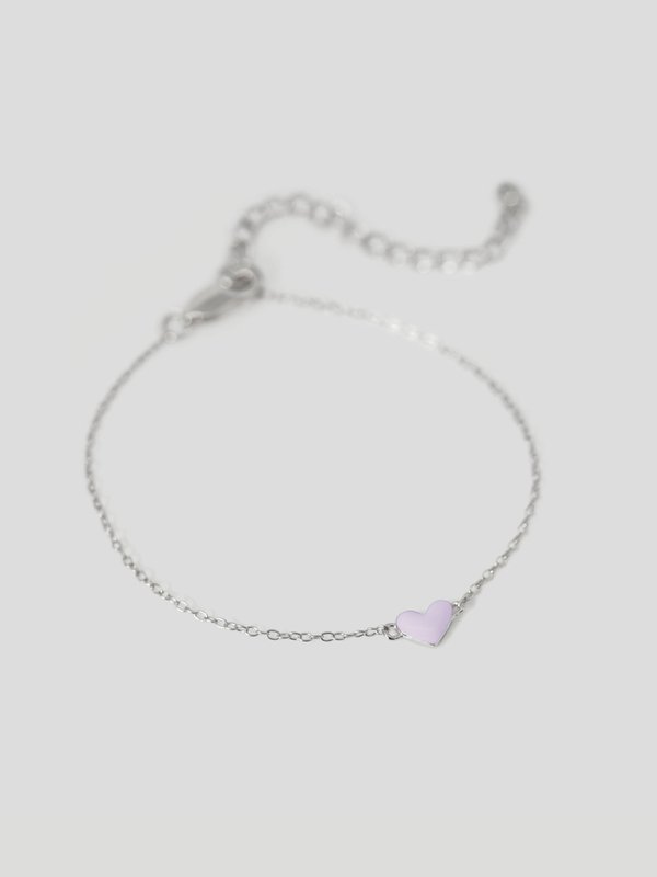 Enamour Bracelet - Lilac Enamel in Silver