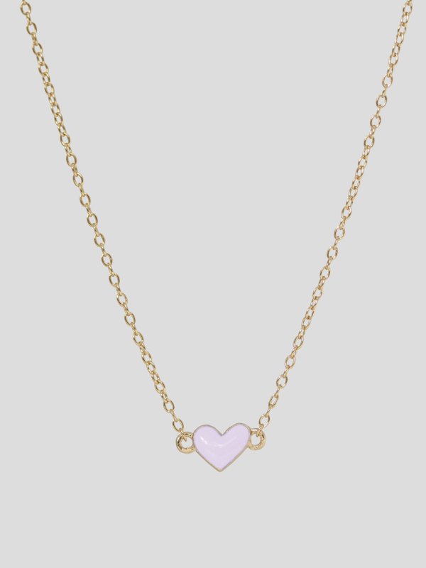 Enamour Necklace - Lilac Enamel in Champagne Gold