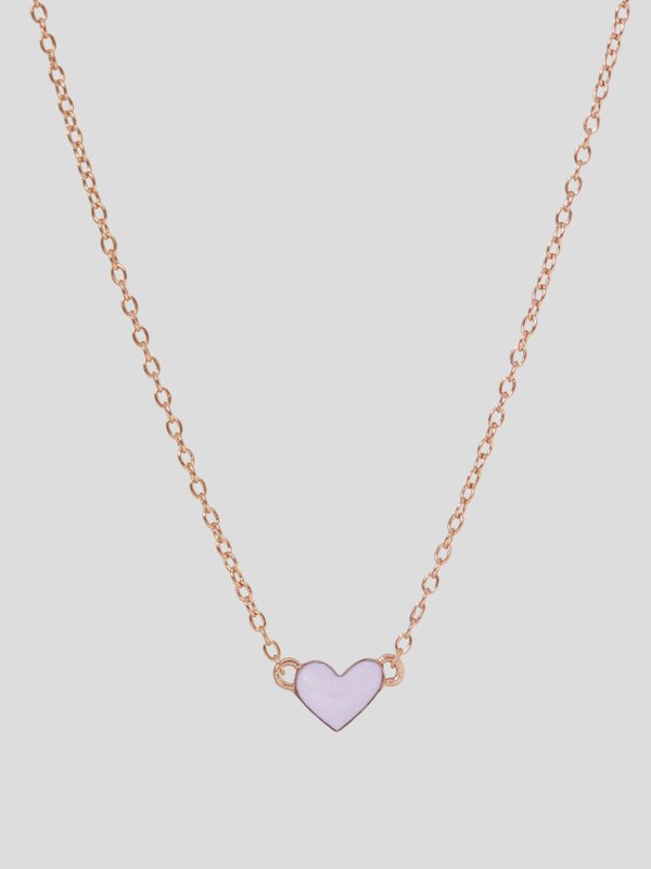 Enamour Necklace - Lilac Enamel in Rose Gold