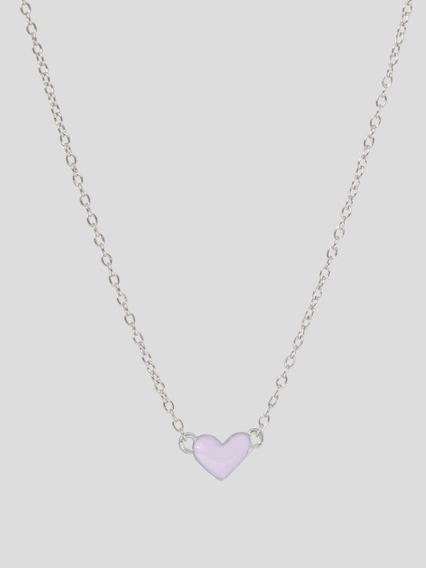 Enamour Necklace - Lilac Enamel in Silver