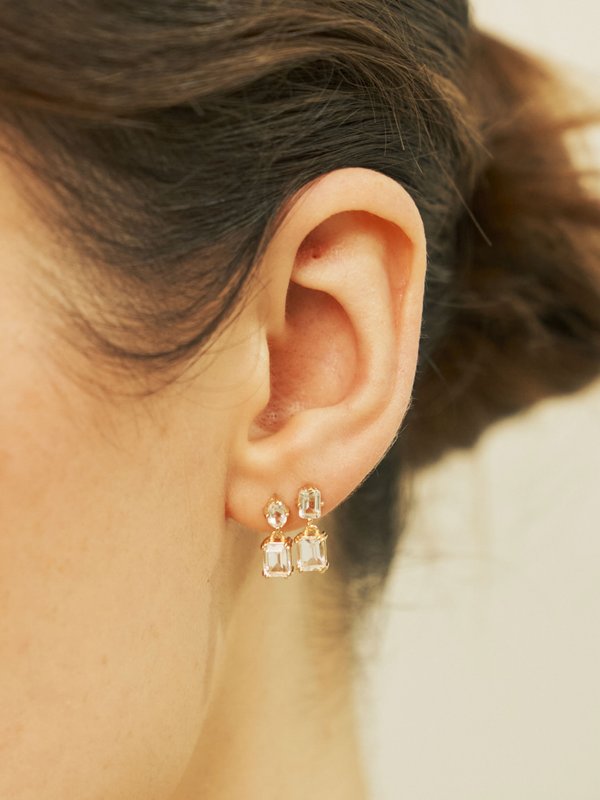 Valentina Earrings - White Topaz in Champagne Gold