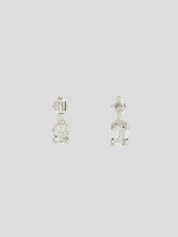 Valentina Earrings - White Topaz in Silver