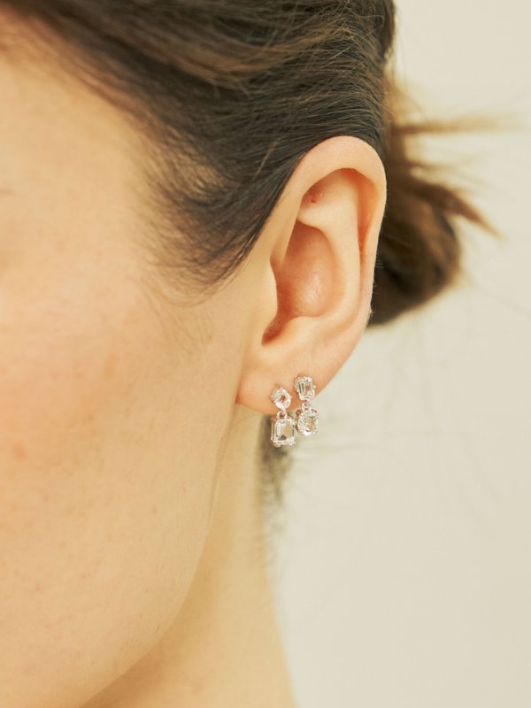 Valentina Earrings - White Topaz in Silver