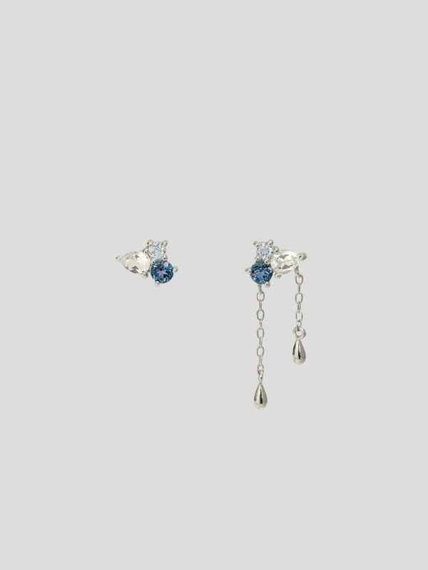 Vera Ear Studs - Sky Blue Topaz in Silver