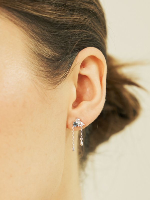 Vera Ear Studs - Sky Blue Topaz in Silver