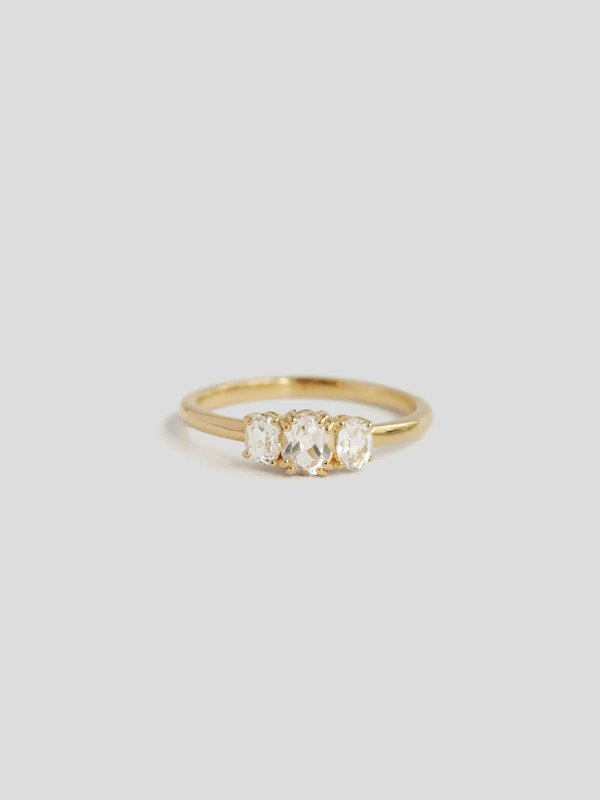 Vienna Ring - White Topaz in Champagne Gold