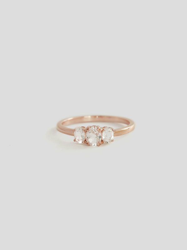 Vienna Ring - White Topaz in Rose Gold