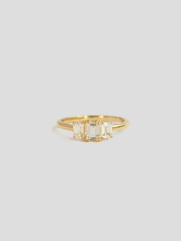 Vivienne Ring - White Topaz in Champagne Gold