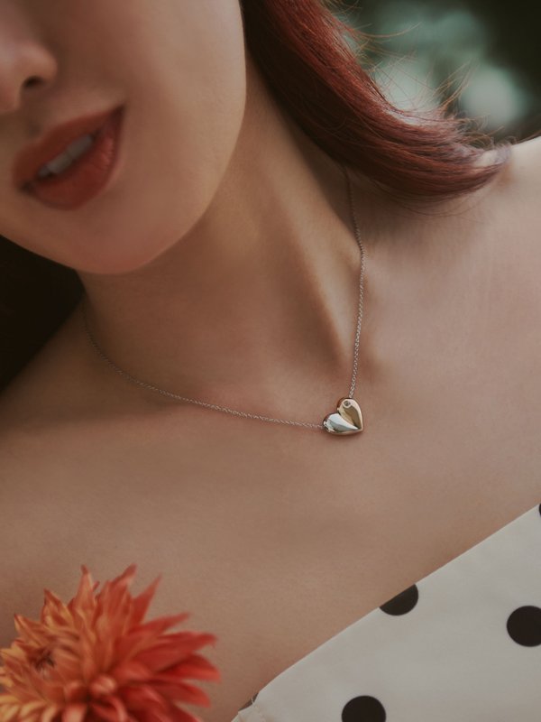 Strange x Curious - Bonnie Necklace - White Topaz in Two Tone (Silver)