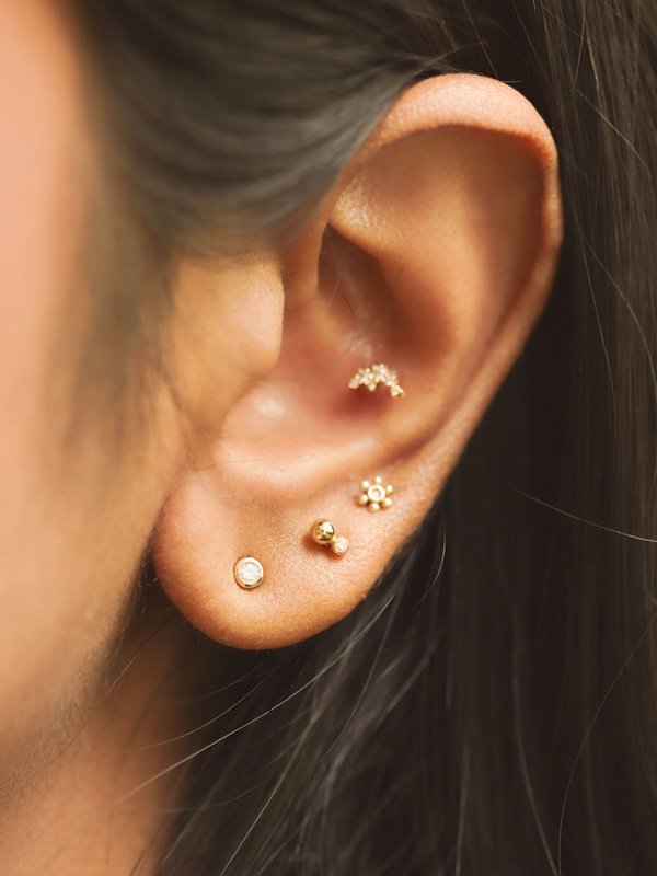 Daylight Ear Studs - Diamond in 14k Gold