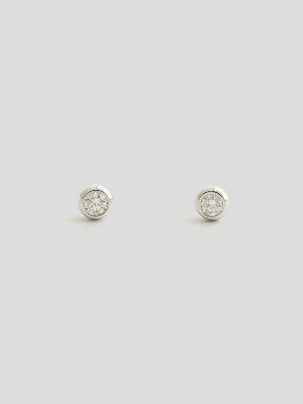 Daylight Ear Studs - Diamond in 14k White Gold