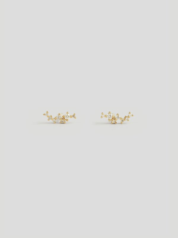 Astra Ear Studs - Diamonds in 14k Gold