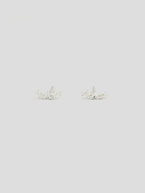 Astra Ear Studs - Diamonds in 14k White Gold