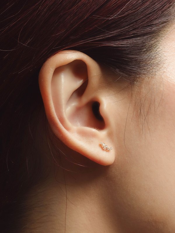 Astra Ear Studs - Diamonds in 14k White Gold