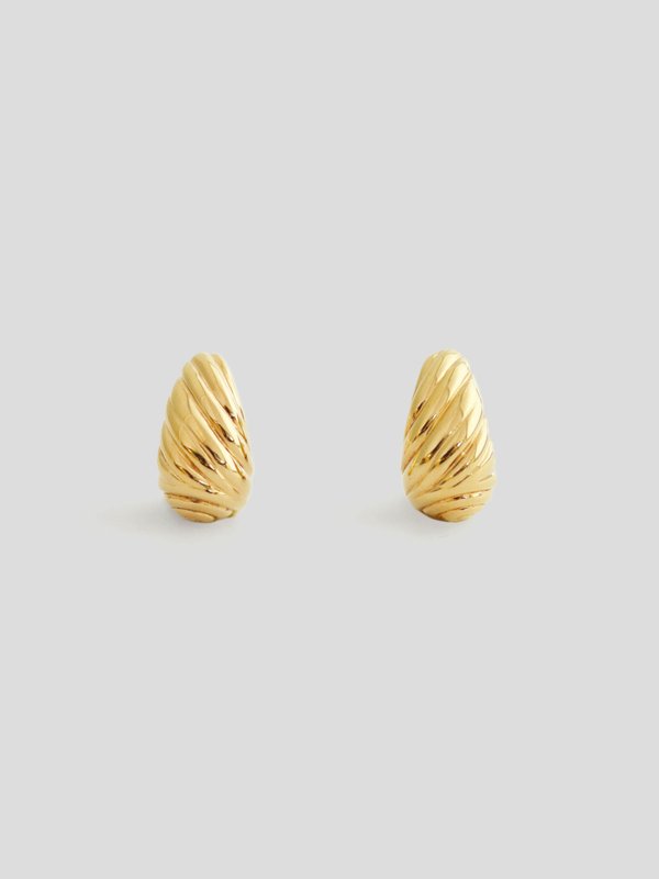 Croissant Ear Studs in Champagne Gold