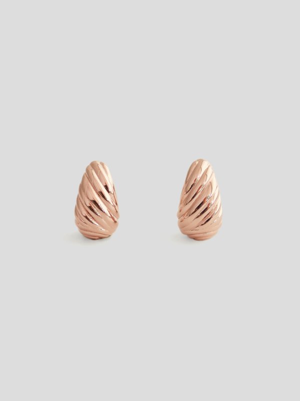 Croissant Ear Studs in Rose Gold