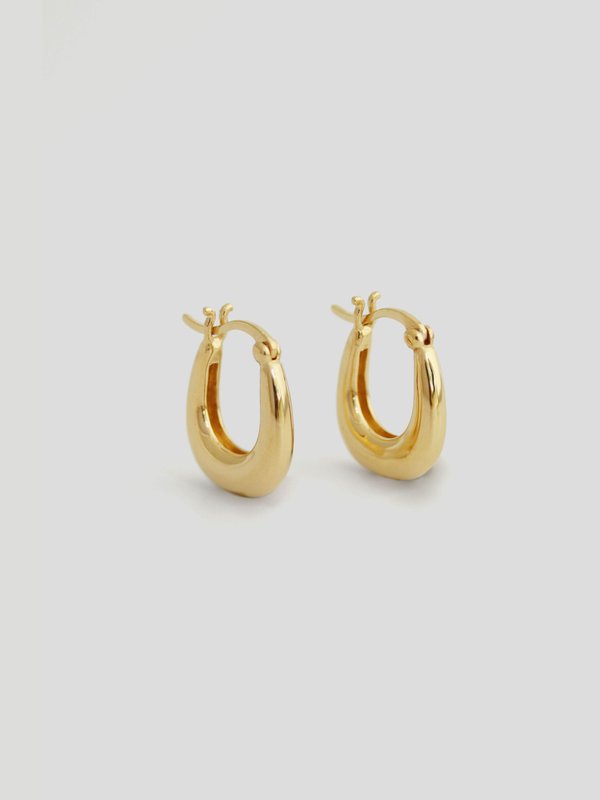 Latch Ear Hoops in Champagne Gold