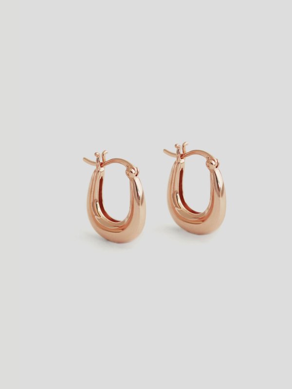 Latch Ear Hoops in Rose Gold