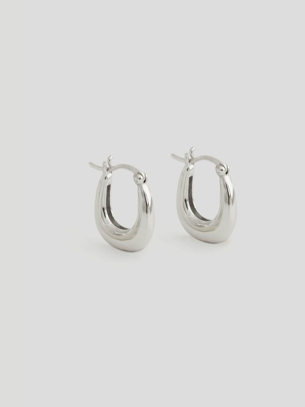 Latch Ear Hoops in Silver