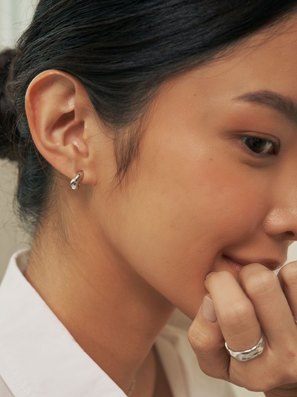 Loom Earrings in Silver
