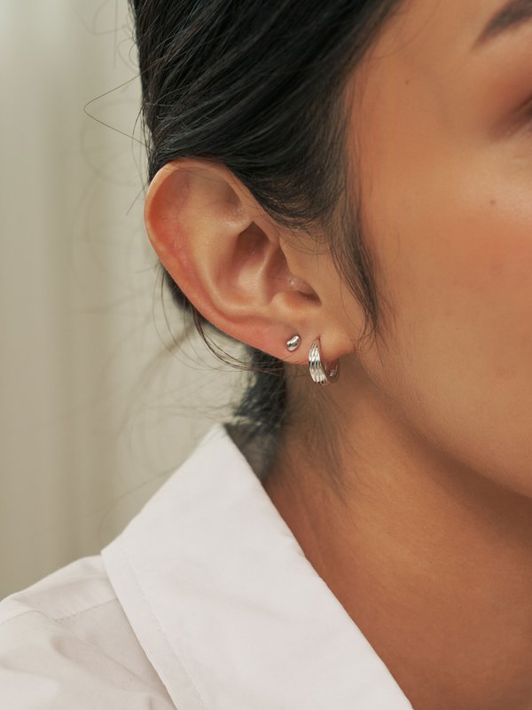 Trace Ear Huggers in Silver