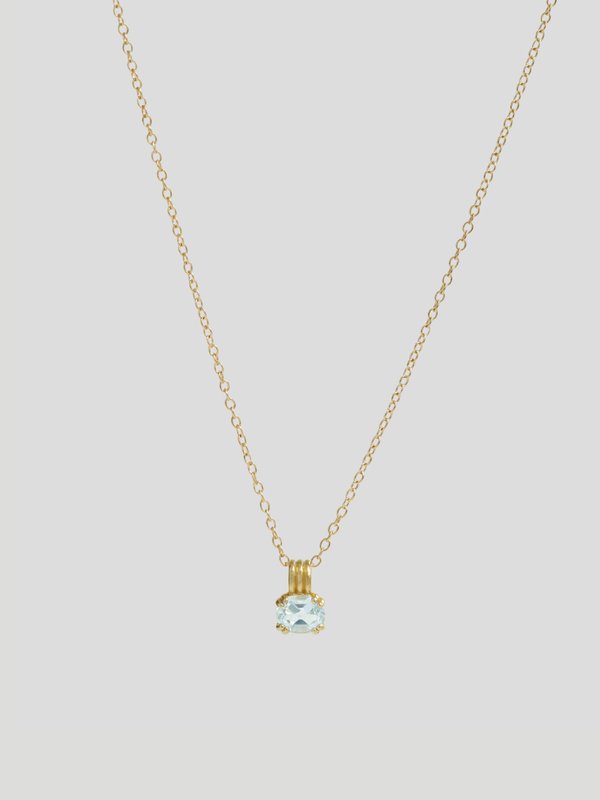 Vienna Necklace - Sky Blue Topaz in Champagne Gold