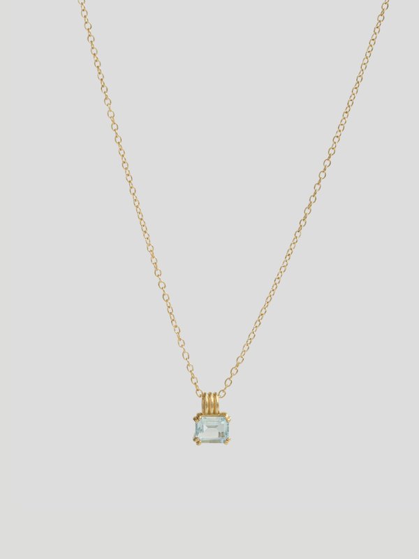 Vivienne Necklace - Sky Blue Topaz in Champagne Gold