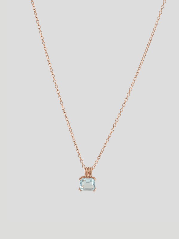 Vivienne Necklace - Sky Blue Topaz in Rose Gold