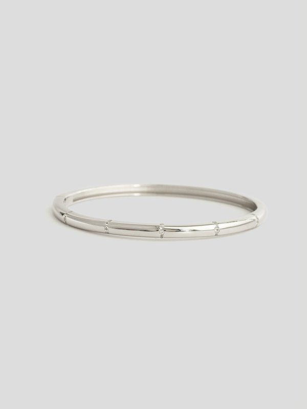 Twilight Bangle - White Topaz in Silver