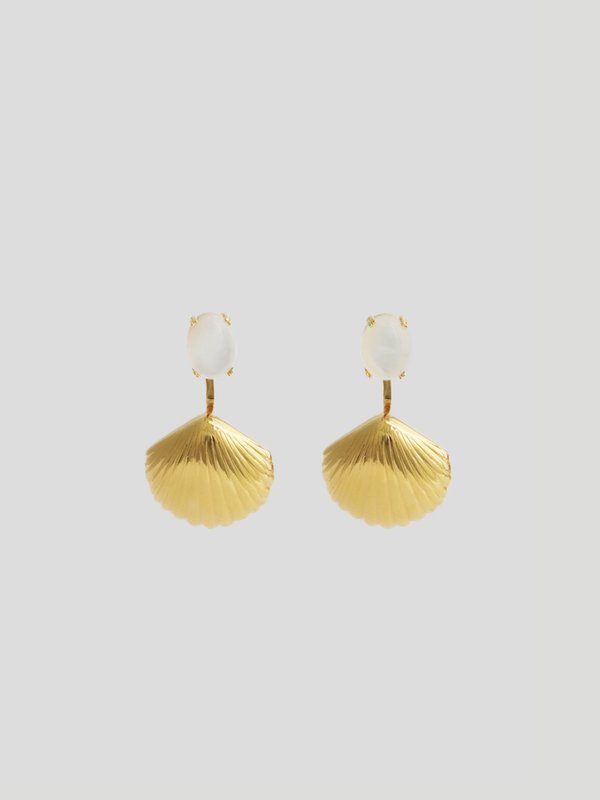 Align x Curious - Ember Ear Jackets - Mother of Pearl in Champagne Gold