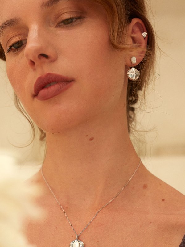 Align x Curious - Ember Ear Jackets - Mother of Pearl in Silver