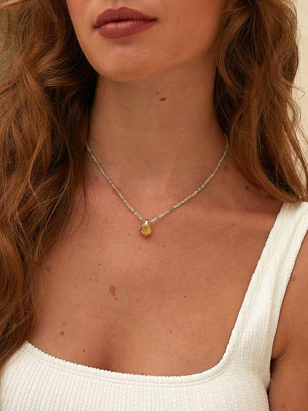 Align x Curious - Soleil Necklace - Amazonite in Champagne Gold