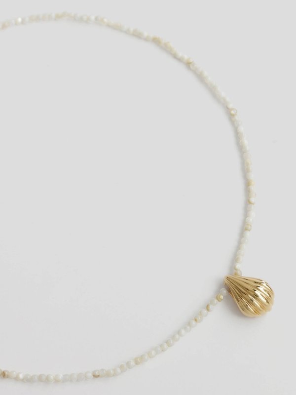Align x Curious - Soleil Necklace - Mother of Pearl in Champagne Gold