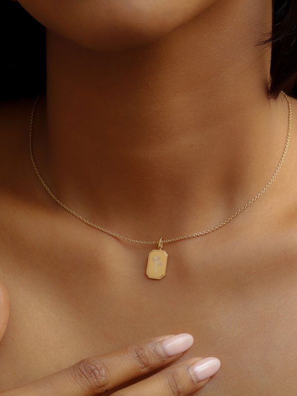 Armory Necklace (Petite) in Champagne Gold - Birth Flower