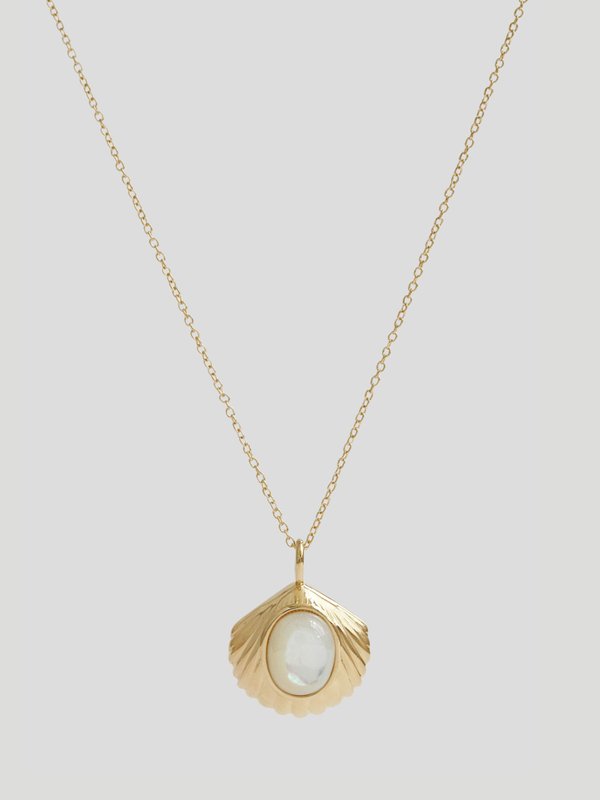 Align x Curious - Ember Necklace - Mother of Pearl in Champagne Gold