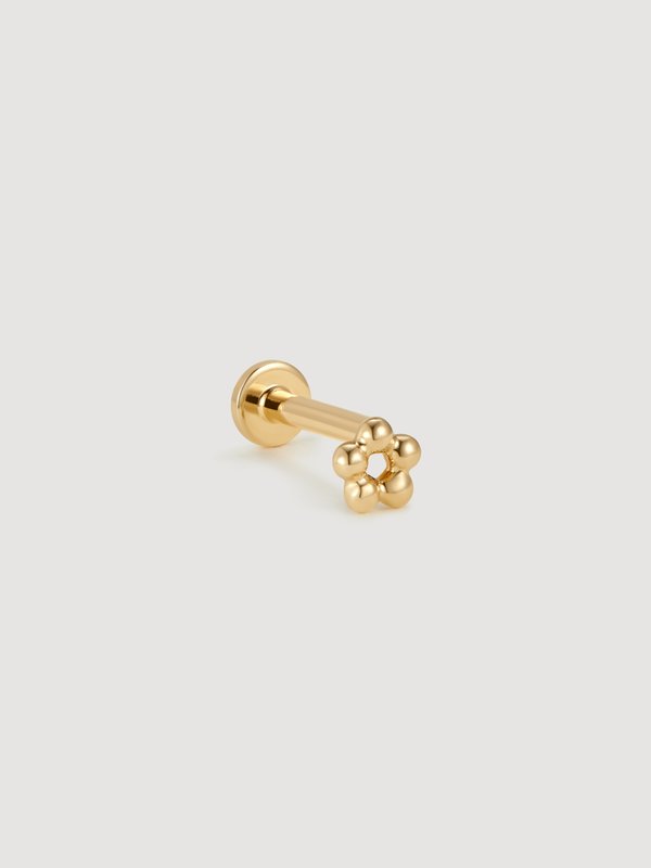 Cirque Threaded Labret Earring in 14k Gold (Single)