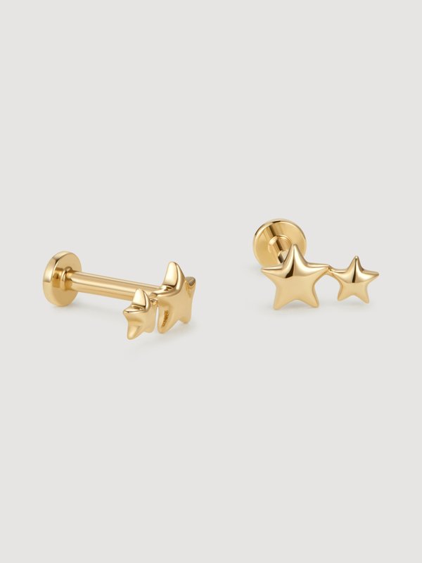 Cosma Threaded Labret Earring in 14k Gold
