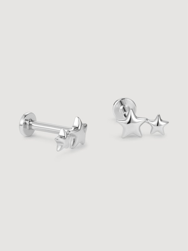 Cosma Threaded Labret Earring in 14k White Gold