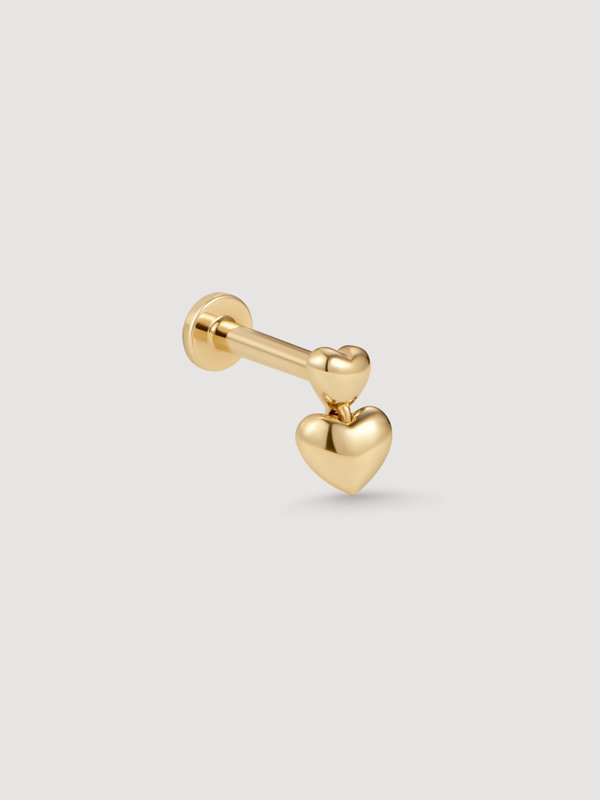Tender Threaded Labret Earring in 14k Gold (Single)